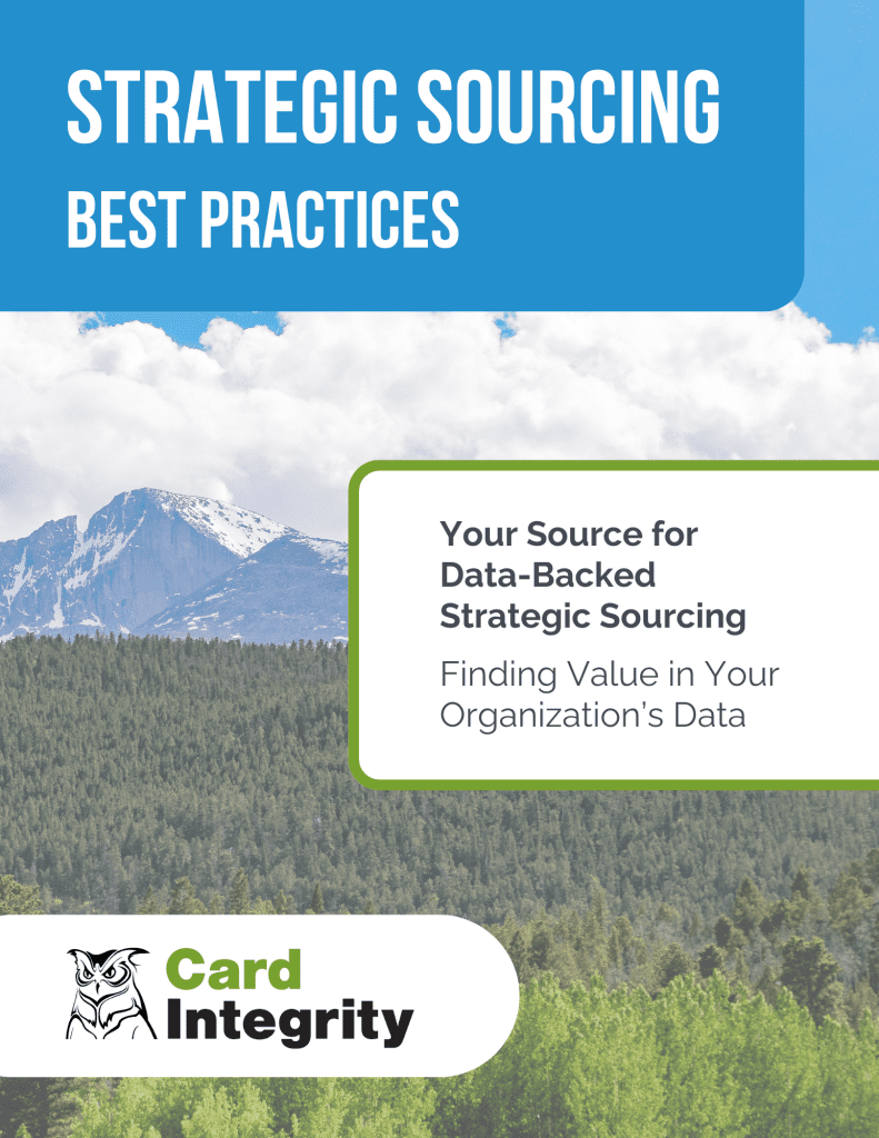 The front cover of Card Integrity's 2024 eGuide: "Strategic Sourcing Best Practices"