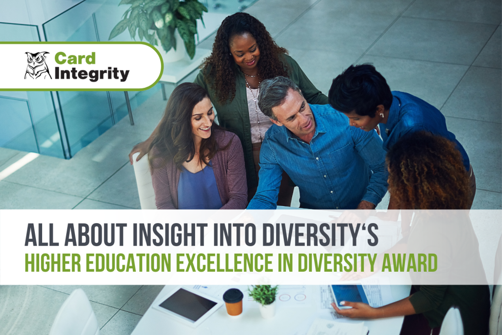 Diverse workers in higher education setting winning HEED Award